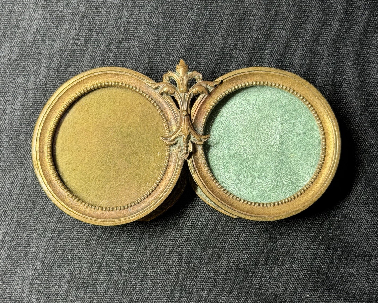 Antique French Style Louis XVI Miniature Double Portrait Photo Frame Vintage Antique French Style Louis XVI Miniature Double Portrait Photo Frame Vintage