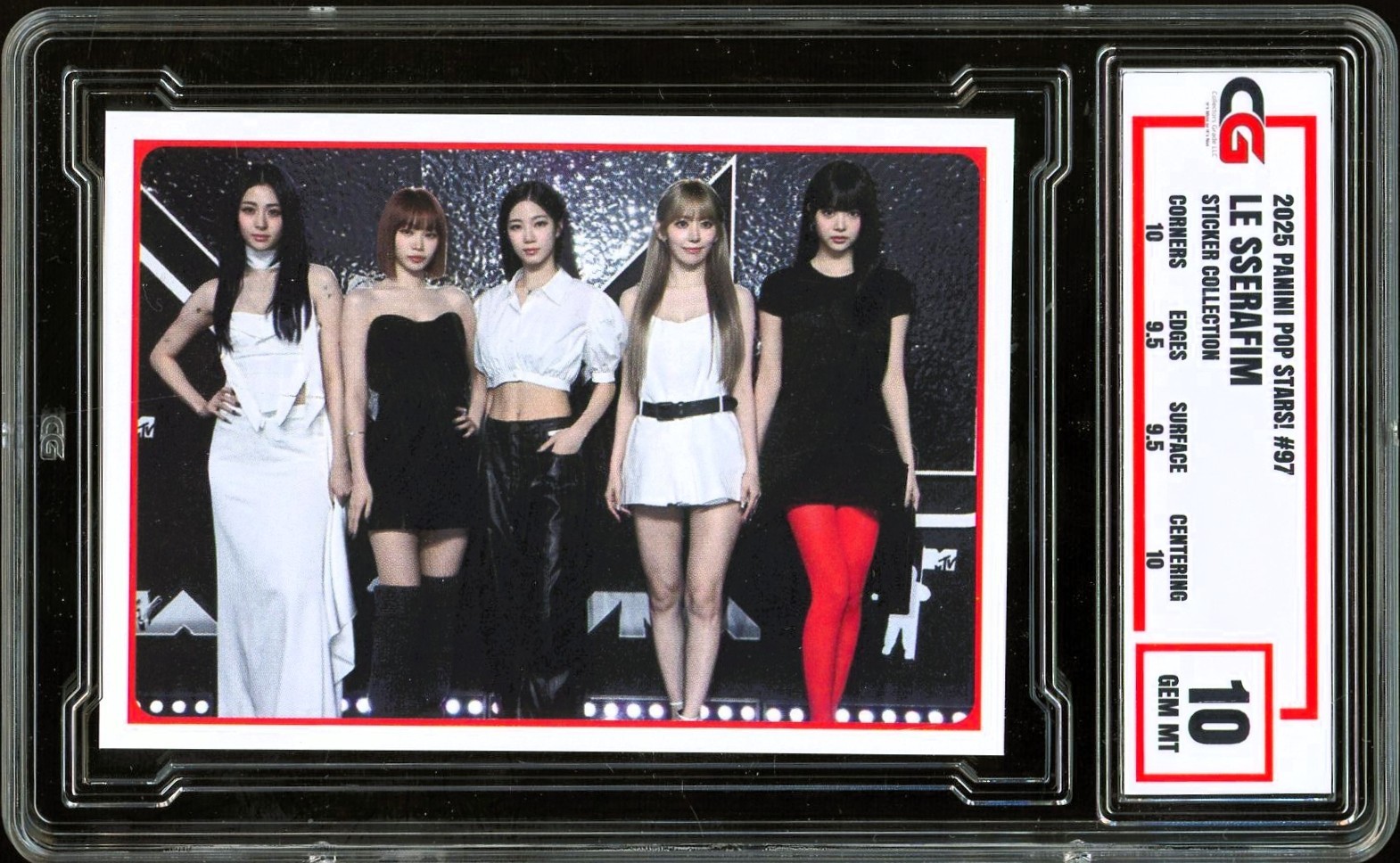 2025 Panini Pop Stars Sticker #97 LE SSERAFIM ROOKIE KPOP ~ CG 10 GEM