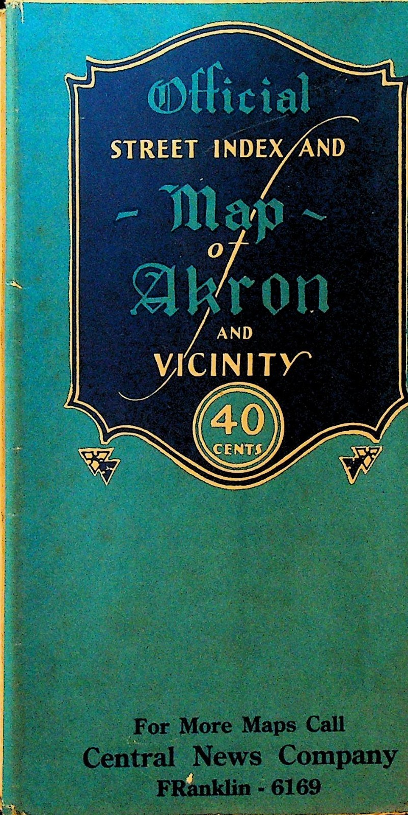 Official Street Index & Map of Akron and Vicinity Ohio Vintage Mountcastle Official Street Index & Map of Akron and Vicinity Ohio Vintage Mountcastle