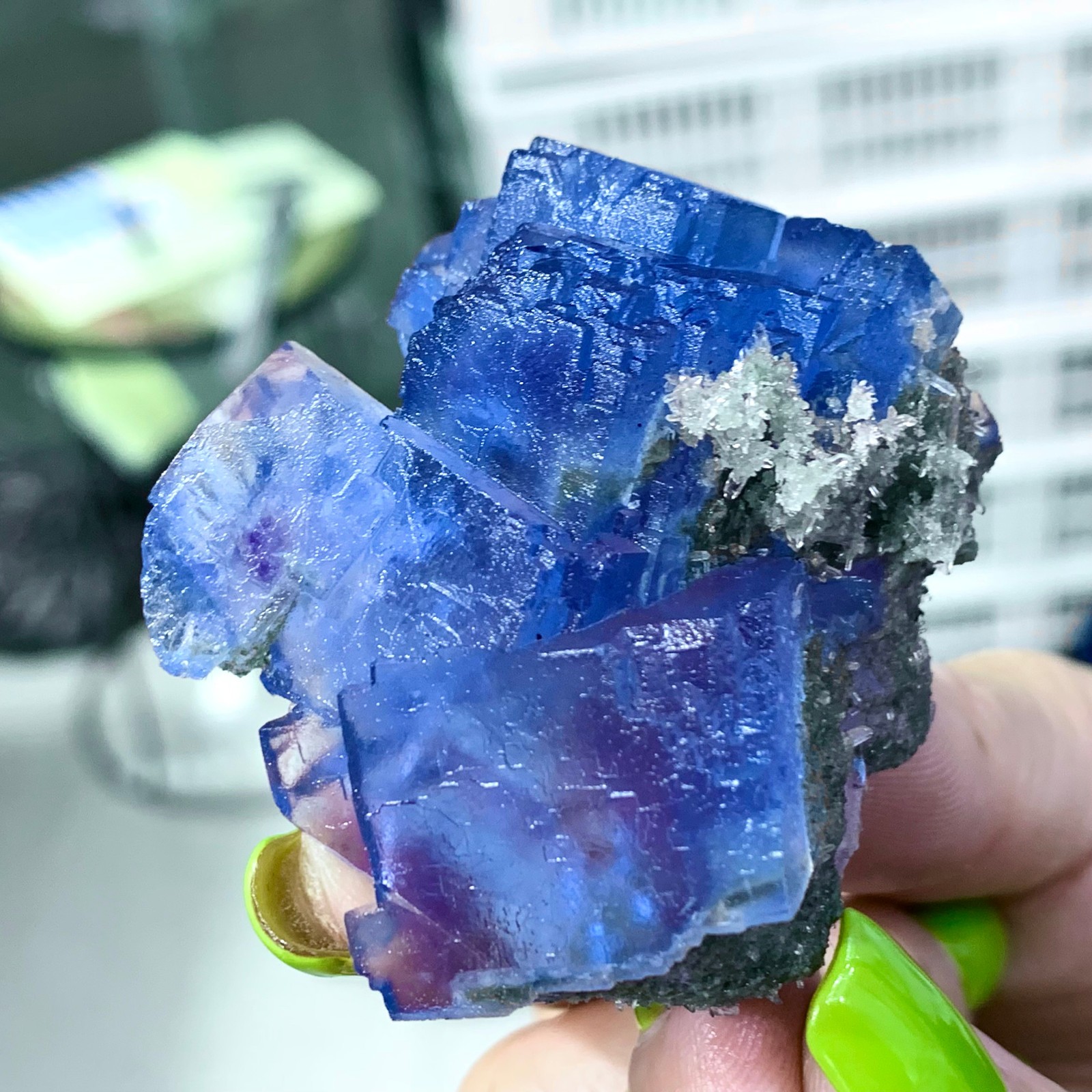 76G Natural Crystal Rare transparent blue cubic fluorite sample/China 76G Natural Crystal Rare transparent blue cubic fluorite sample/China
