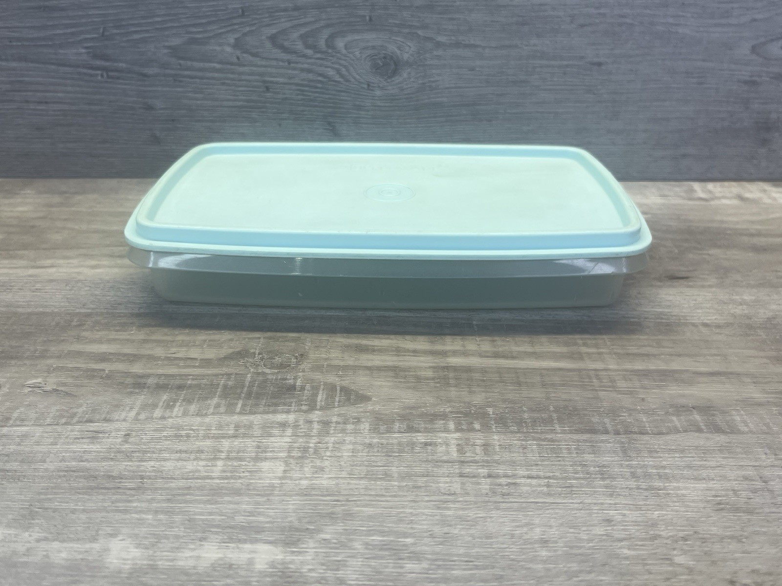 Vintage Tupperware Sheer Deli Meat Keeper Aqua Blue Lid Slim Rectangle Vintage Tupperware Sheer Deli Meat Keeper Aqua Blue Lid Slim Rectangle