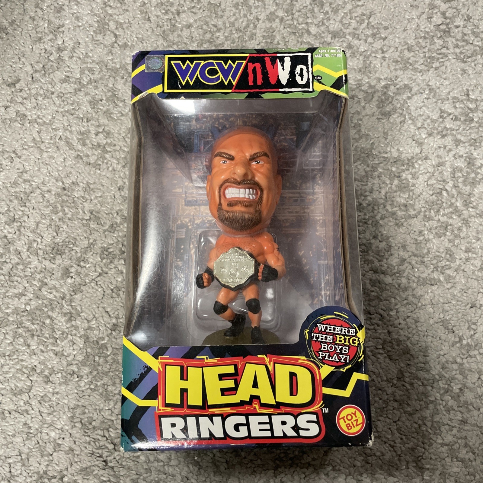 Vintage 1999 TOY BIZ WWE WCW Wrestling Head Ringers "GOLDBERG" with Original Box Vintage 1999 TOY BIZ WWE WCW Wrestling Head Ringers "GOLDBERG" with Original Box