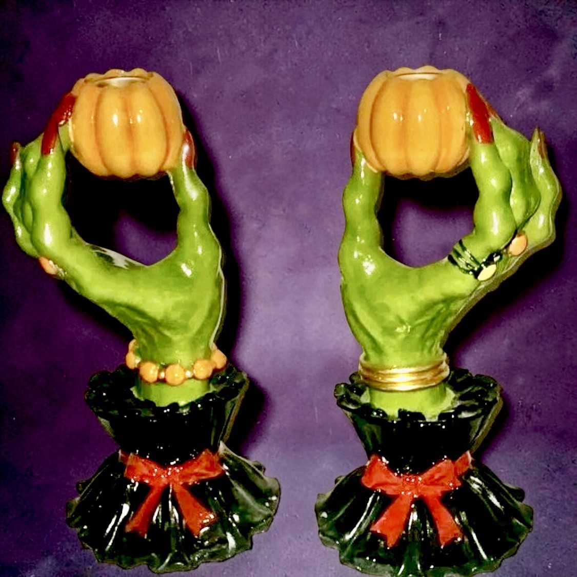 Broomstick Blvd Witch’s Hands Halloween Candle Holders NEW IN ORIGINAL BOX Broomstick Blvd Witch’s Hands Halloween Candle Holders NEW IN ORIGINAL BOX