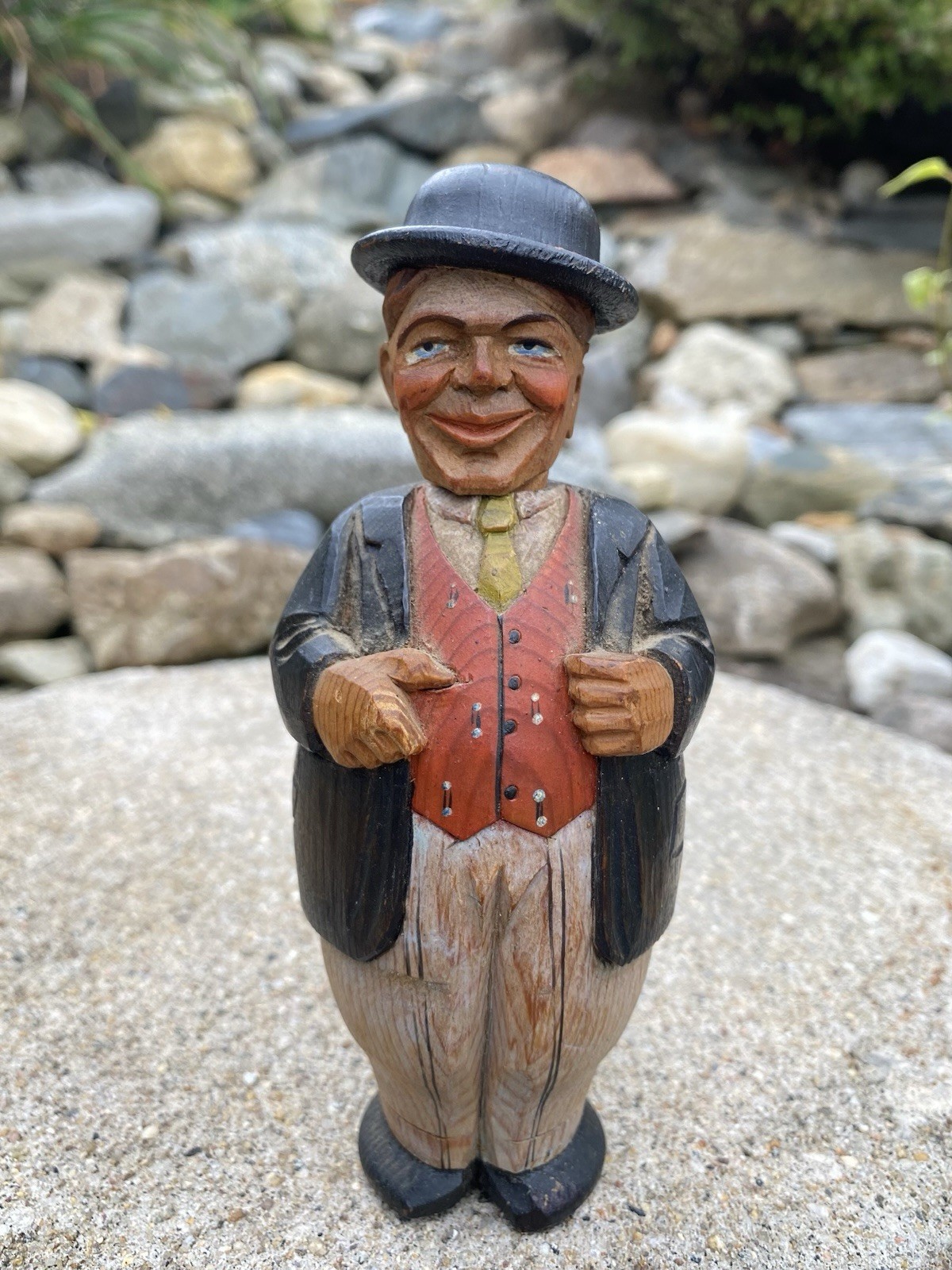Antique Anri Hand Carved Painted Wood Full Figure Corkscrew Bottle Opener Man Antique Anri Hand Carved Painted Wood Full Figure Corkscrew Bottle Opener Man