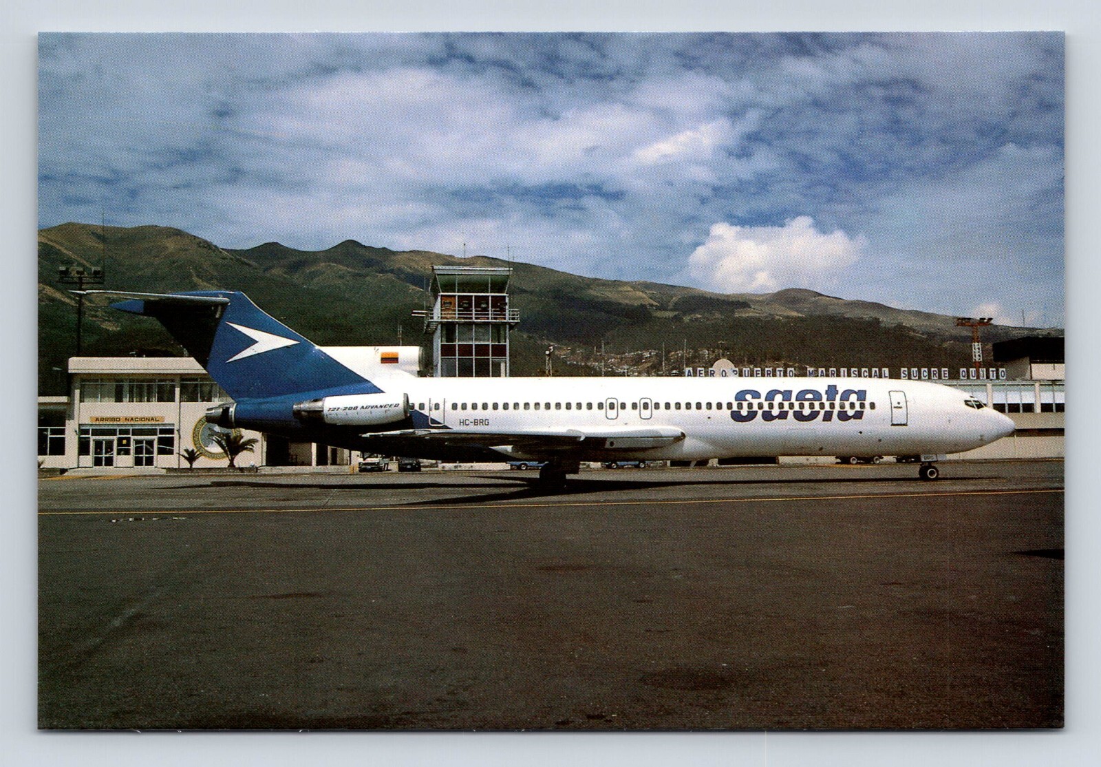 SAETA Boeing 727-282 HC-BRG c/n 20973 1099 1994 Quito Airplane Postcard Vtg A2 SAETA Boeing 727-282 HC-BRG c/n 20973 1099 1994 Quito Airplane Postcard Vtg A2