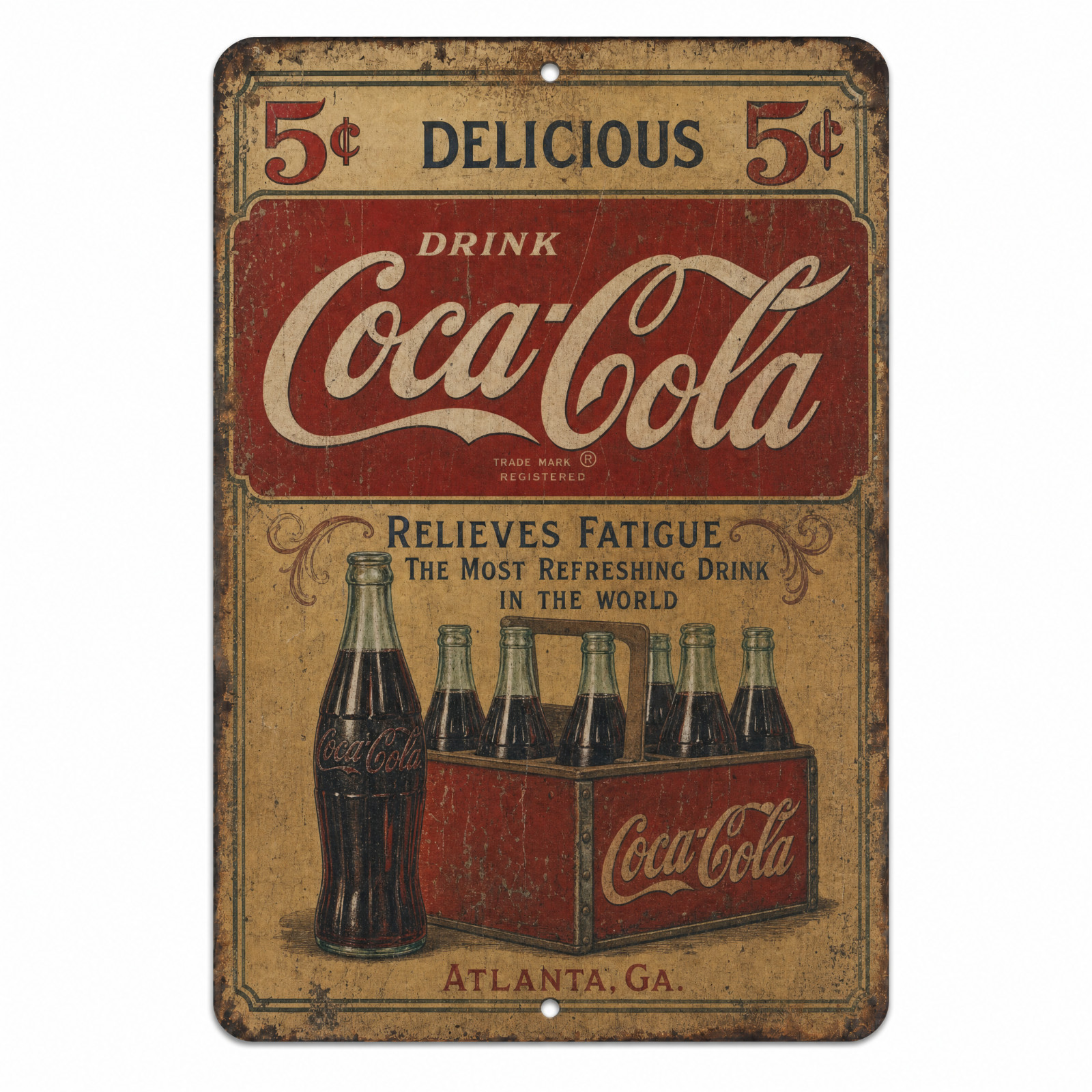Coca-Cola Vintage Metal Sign Antique Soda Pop Rustic Ad Replica CC03 - 3 Sizes Coca-Cola Vintage Metal Sign Antique Soda Pop Rustic Ad Replica CC03 - 3 Sizes