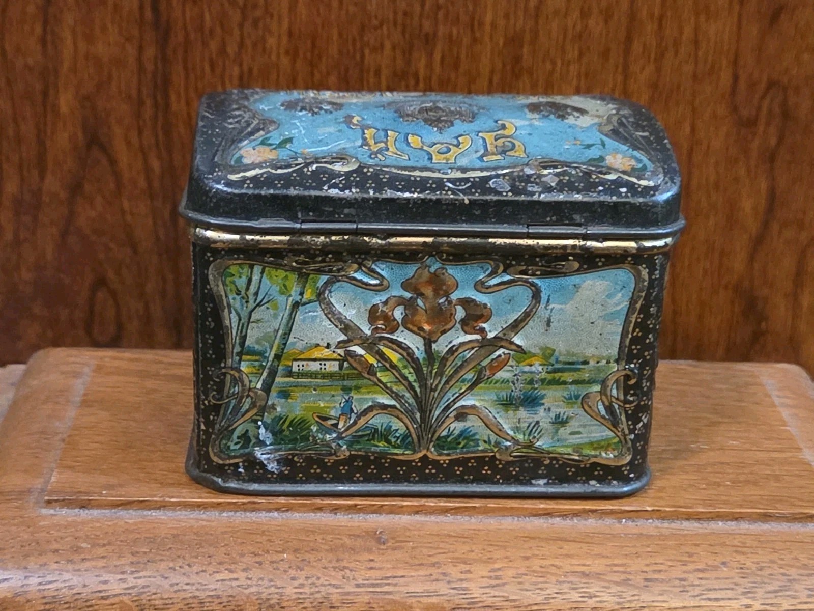 Antique KC Tea Tin Caddy 1842 Imperial Russia Russian Art Memorabilia Antique KC Tea Tin Caddy 1842 Imperial Russia Russian Art Memorabilia