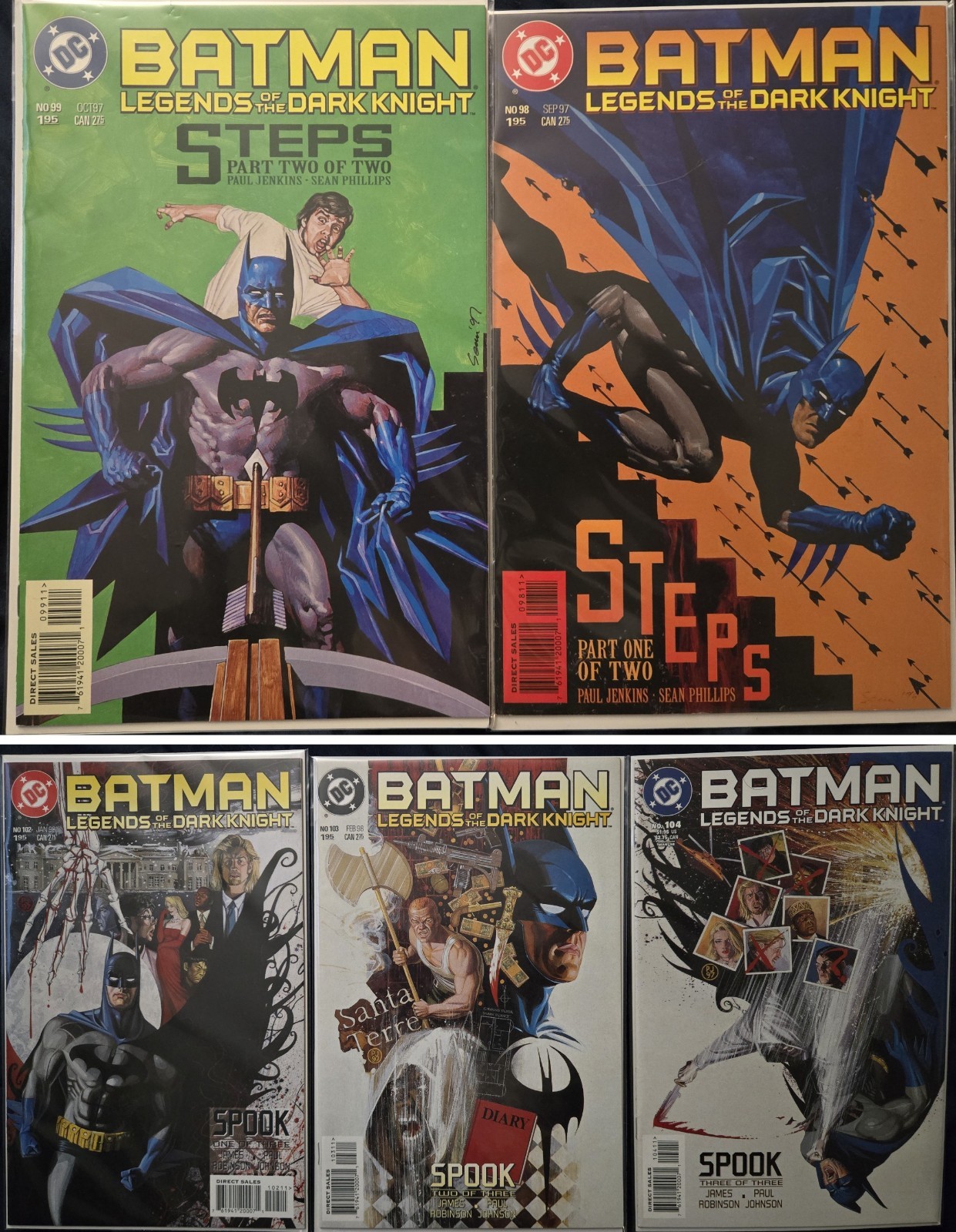 Batman Legends of the Dark Knight #98-99 102-104 Lot Complete Steps & Spook DC