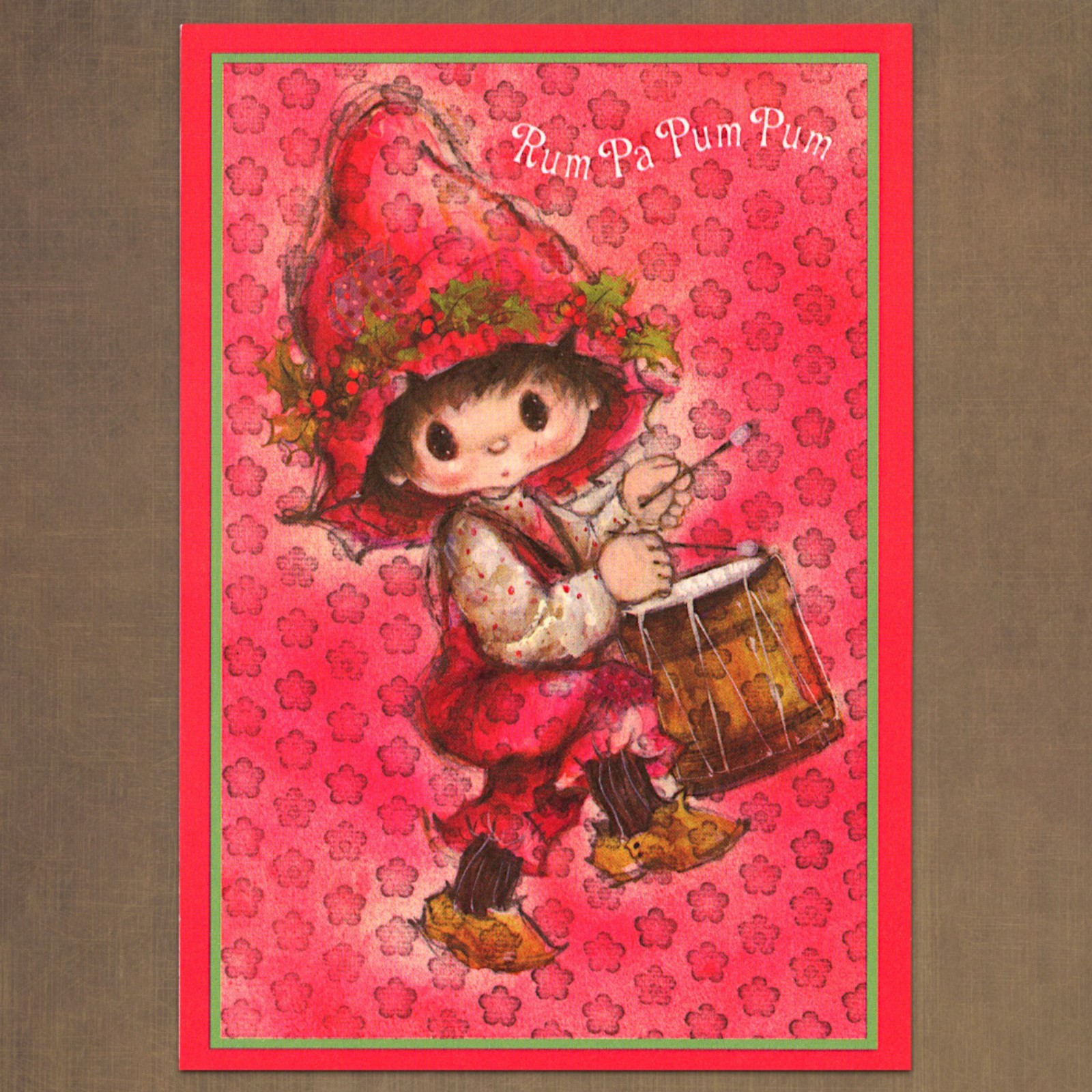 Unused Vintage Ambassador CHRISTMAS Card, Rosy Cheek Big Eyes Little Drummer Boy Unused Vintage Ambassador CHRISTMAS Card, Rosy Cheek Big Eyes Little Drummer Boy