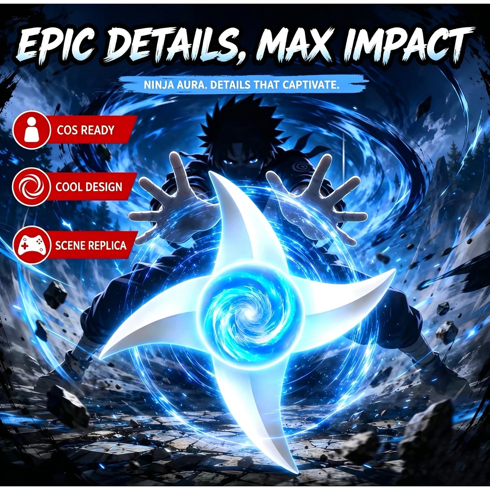 Naruto LED Rasenshuriken Prop Rotatable Multi-Color Light Cosplay Handheld Blade Naruto LED Rasenshuriken Prop Rotatable Multi-Color Light Cosplay Handheld Blade