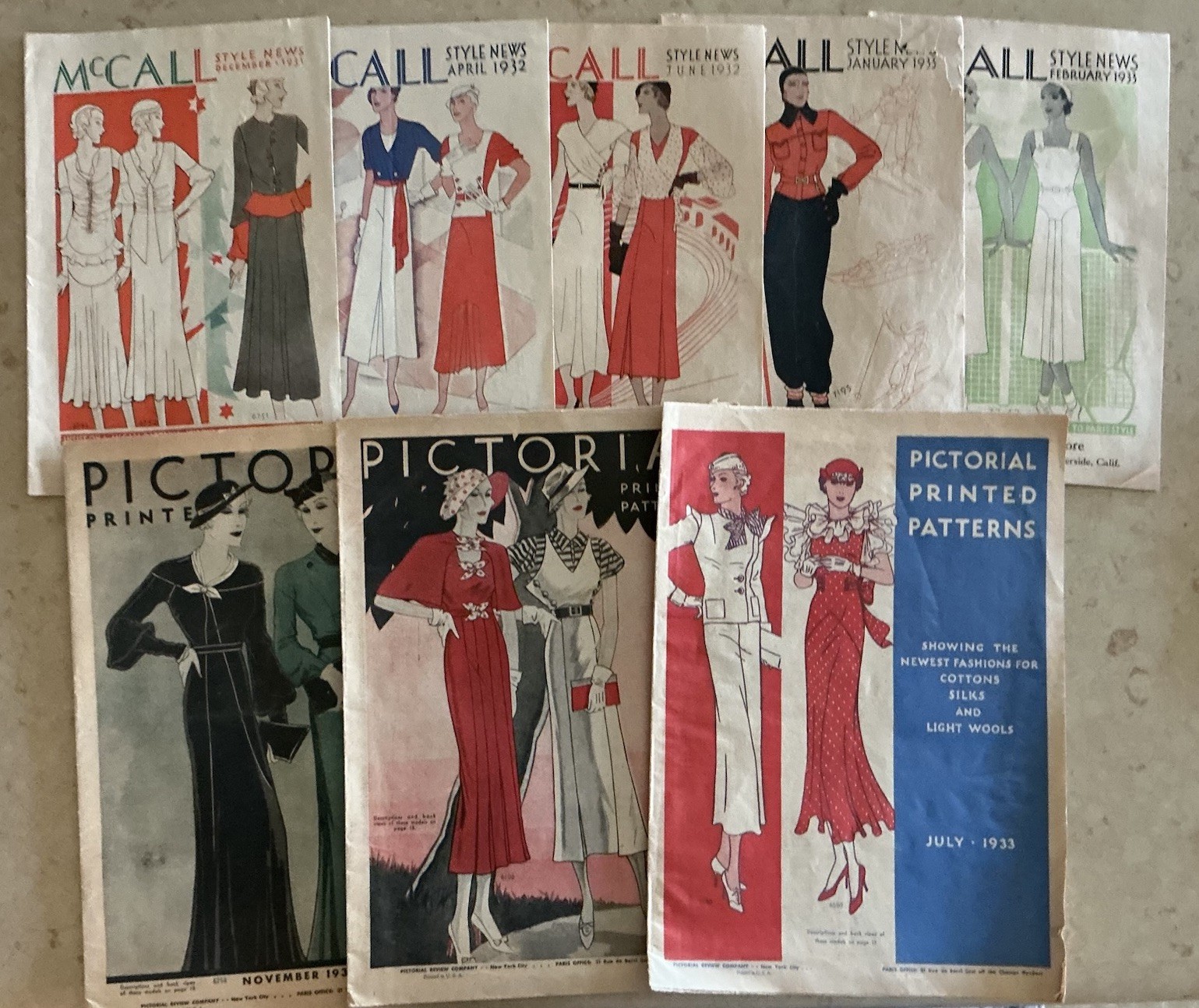 8 Vintage 1932-33 Reynolds Riverside CA Fashion Catalogs McCall Pictorial 8 Vintage 1932-33 Reynolds Riverside CA Fashion Catalogs McCall Pictorial