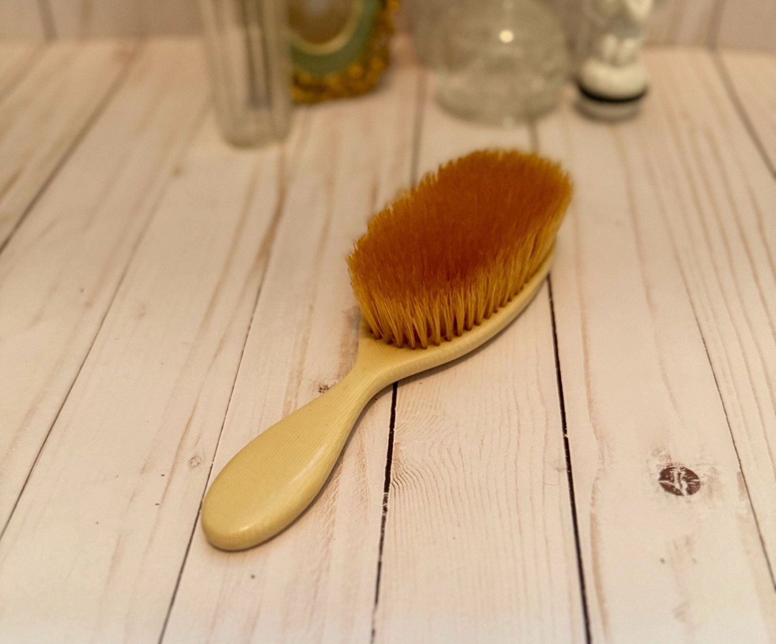 Antique French Ivory Celluloid Vanity Brush Antique French Ivory Celluloid Vanity Brush