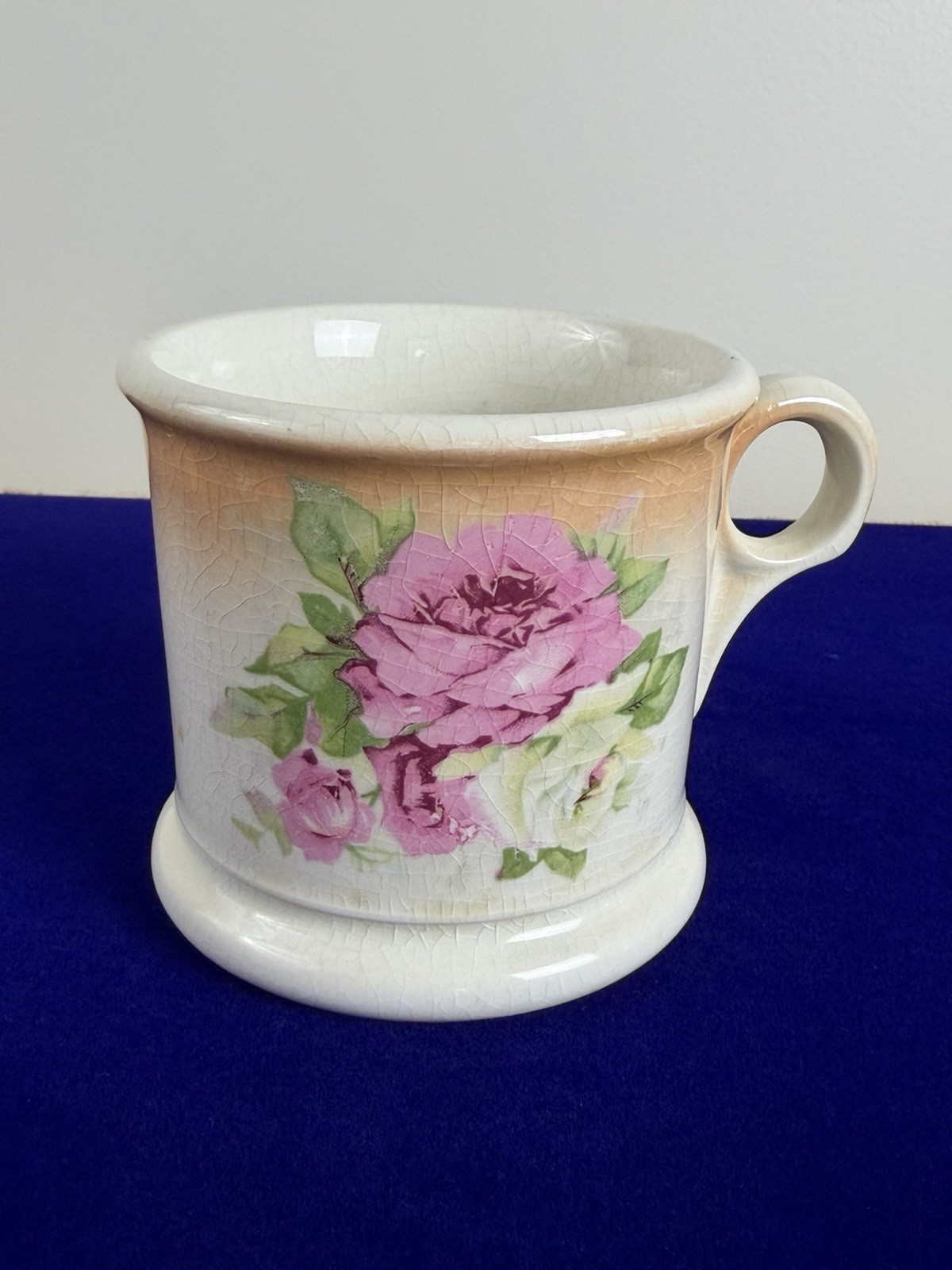 Antique D.E. McNicol East Liverpool Ohio Shaving Mug Pink Roses Floral Antique D.E. McNicol East Liverpool Ohio Shaving Mug Pink Roses Floral
