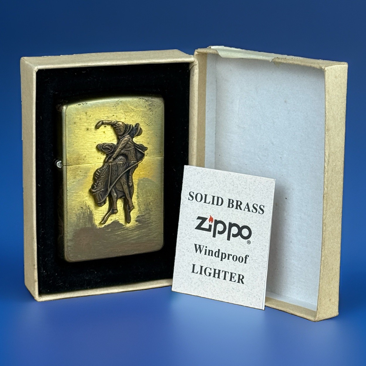 Vintage Zippo Marlboro Country Store Cowboy Bucking Bronco Solid Brass Lighter Vintage Zippo Marlboro Country Store Cowboy Bucking Bronco Solid Brass Lighter