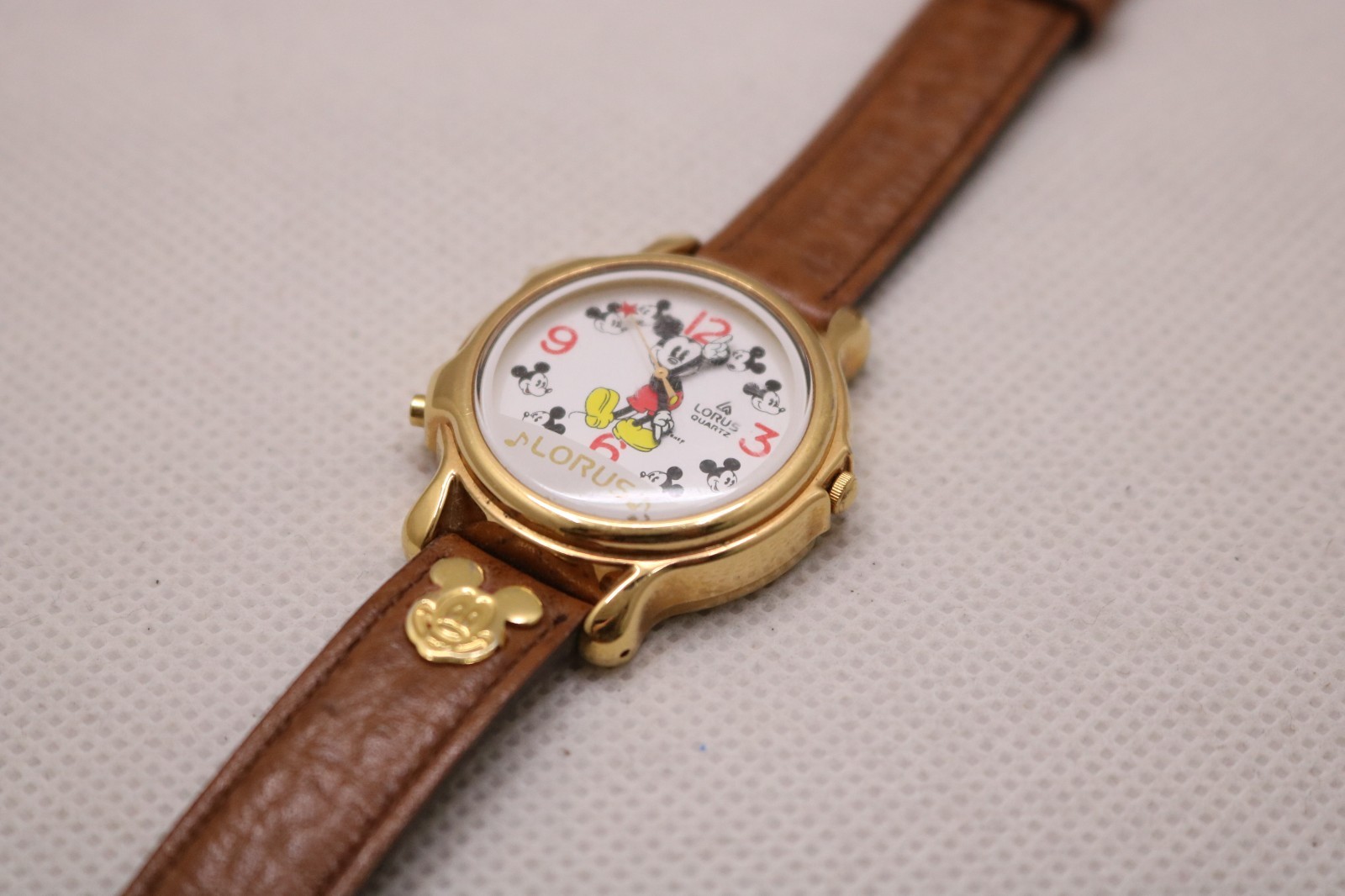 Vintage Lorus Mickey Mouse Musical Quartz Watch - Original Leather Strap