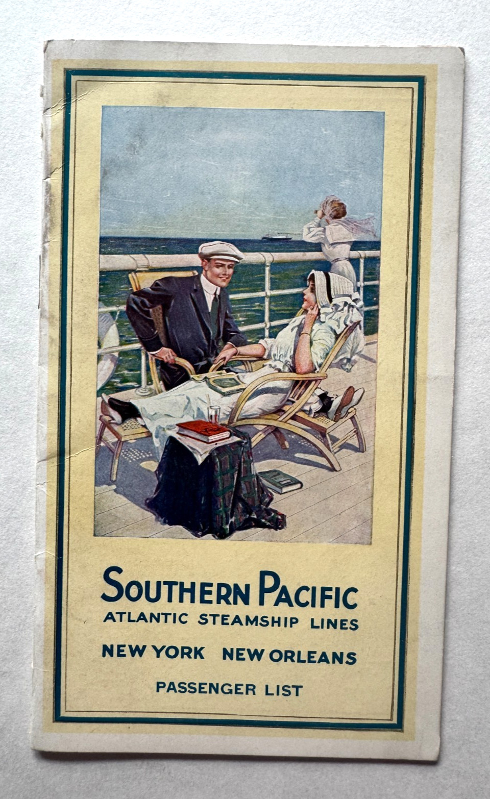 1914 Southern Pacific Atlantic Steamship Line SS Creole Passenger List cover art 1914 Southern Pacific Atlantic Steamship Line SS Creole Passenger List cover art