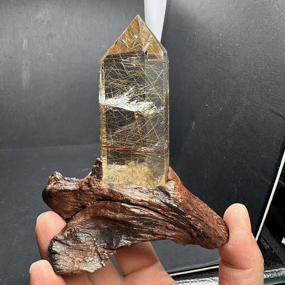 148g Natural Rutilated Quartz Obelisk Crystal Mineral Reiki Decor+ Stand 148g Natural Rutilated Quartz Obelisk Crystal Mineral Reiki Decor+ Stand