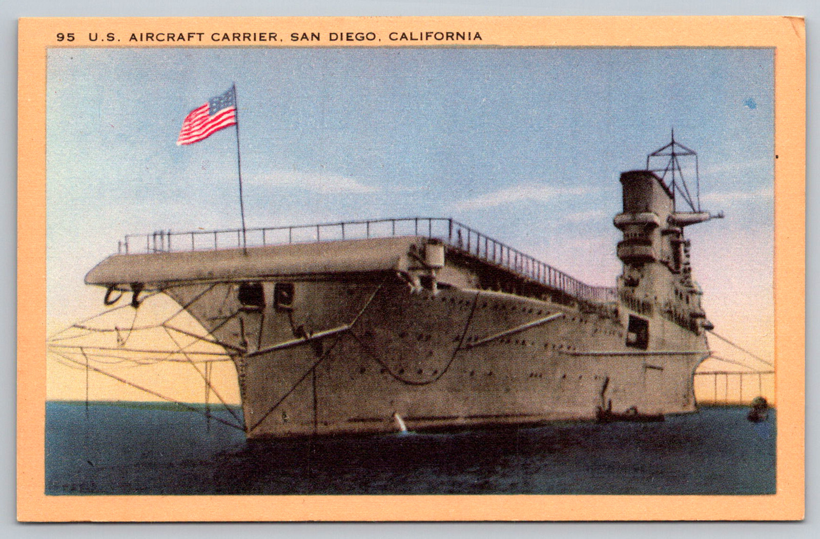 c1940s U.S. Aircraft Carrier San Diego California Postcard c1940s U.S. Aircraft Carrier San Diego California Postcard