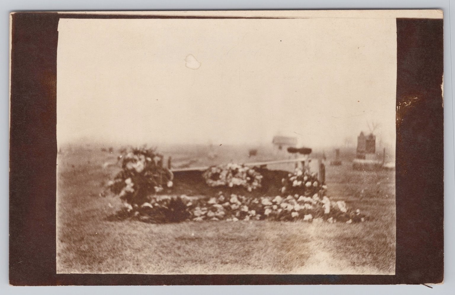 Antique RPPC Cemetery Grave Adorned with Flowers Real Photo Postcard c1910s Antique RPPC Cemetery Grave Adorned with Flowers Real Photo Postcard c1910s