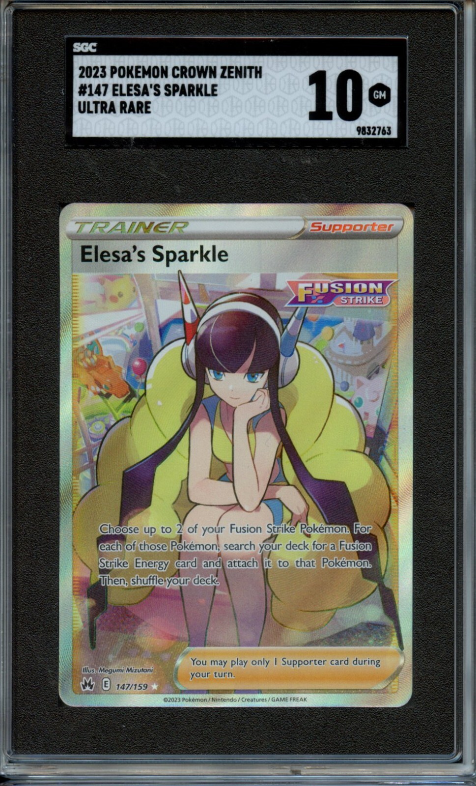 2023 Pokemon Elesa’s Sparkle Ultra Rare SGC 10 2023 Pokemon Elesa’s Sparkle Ultra Rare SGC 10