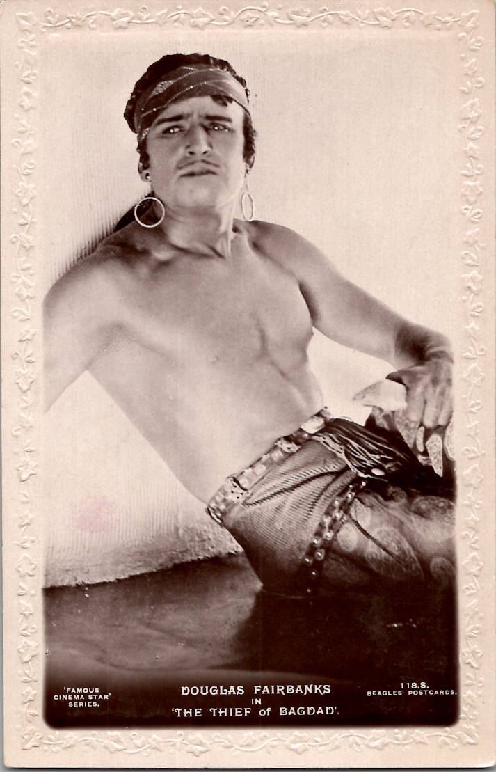 Douglas Fairbanks The Thief of Bagdad RPPC J. Beagles 1920s Movie Star Postcard Douglas Fairbanks The Thief of Bagdad RPPC J. Beagles 1920s Movie Star Postcard