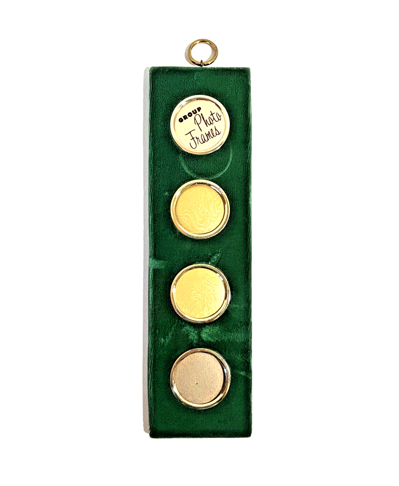 VTG 4 Hole Opening Collage Photo Frame Green Velvet Victorian Pocket Watch Style VTG 4 Hole Opening Collage Photo Frame Green Velvet Victorian Pocket Watch Style