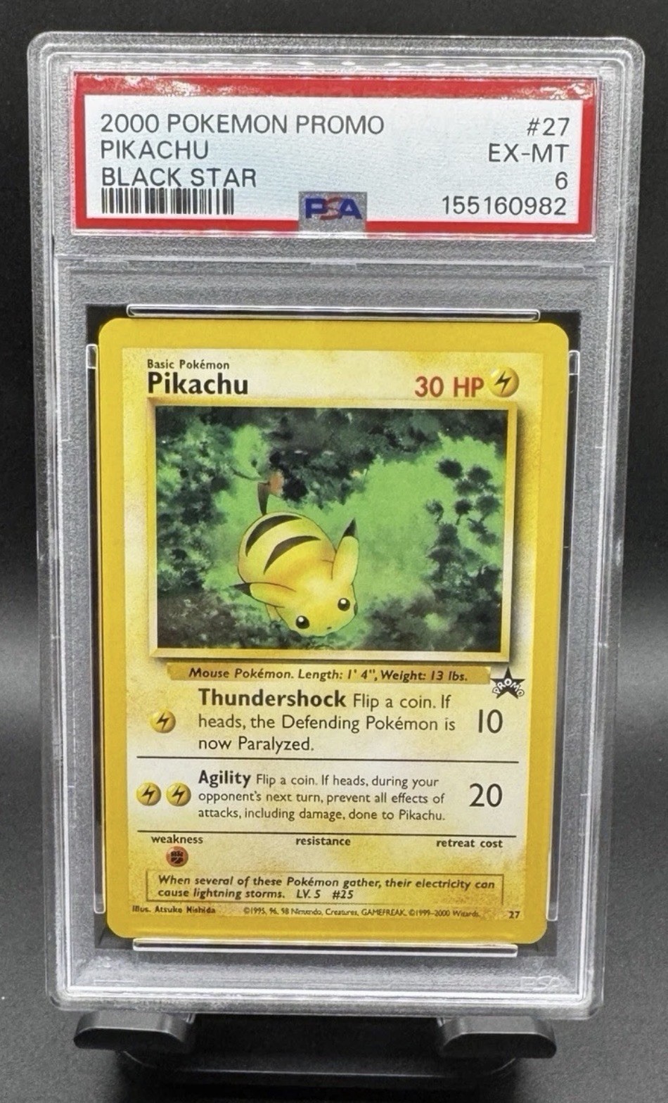 Pokémon 2000 Promo Pikachu Black Star #27 PSA 6 EX-MT English Card