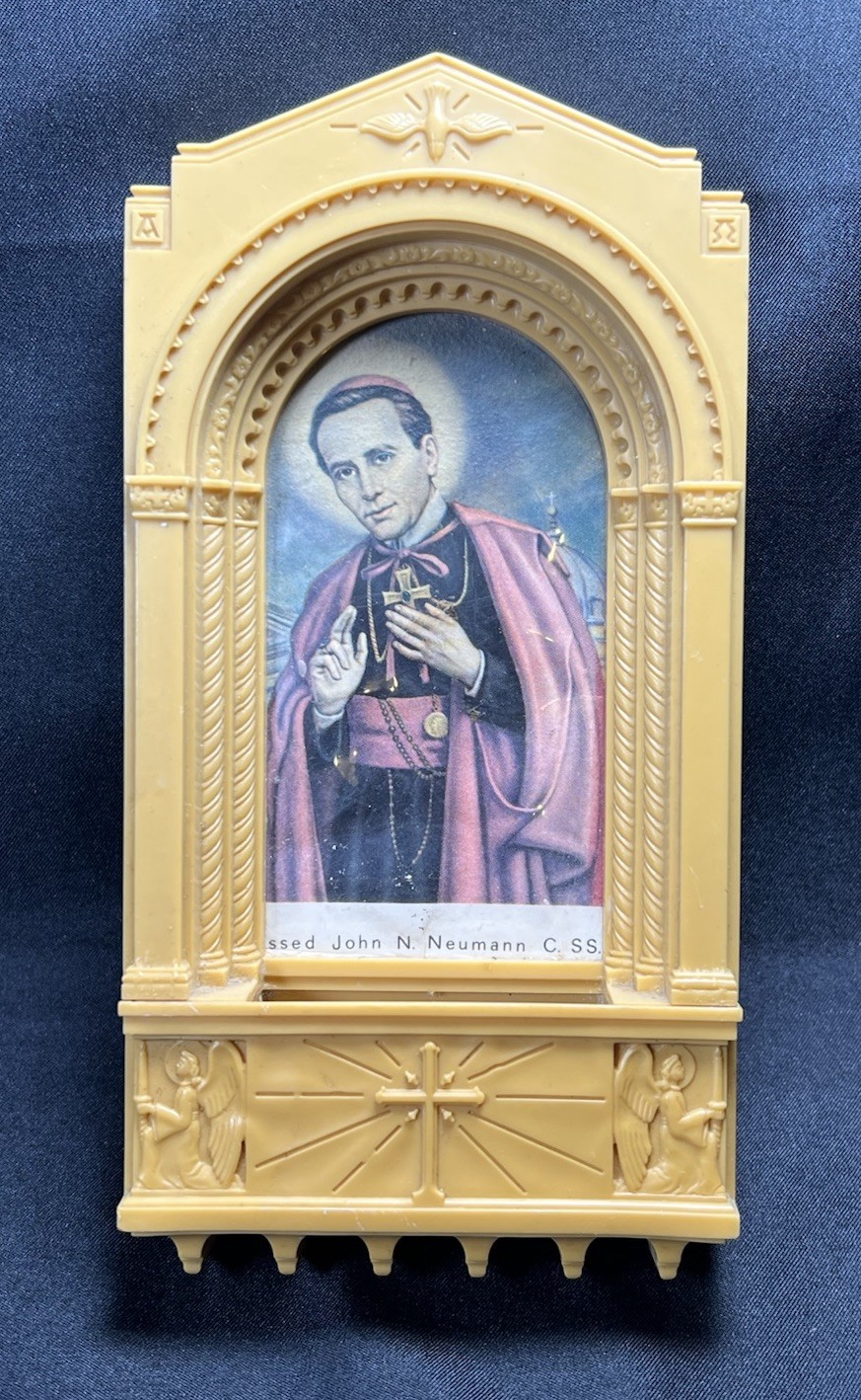 Vintage Mid Century Modern Home Holy Water Font W Interchangeable Picture 6x4” Vintage Mid Century Modern Home Holy Water Font W Interchangeable Picture 6x4”