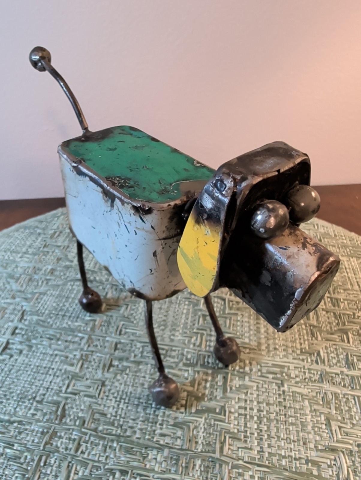 Handmade Recycled Metal Dog Figurine