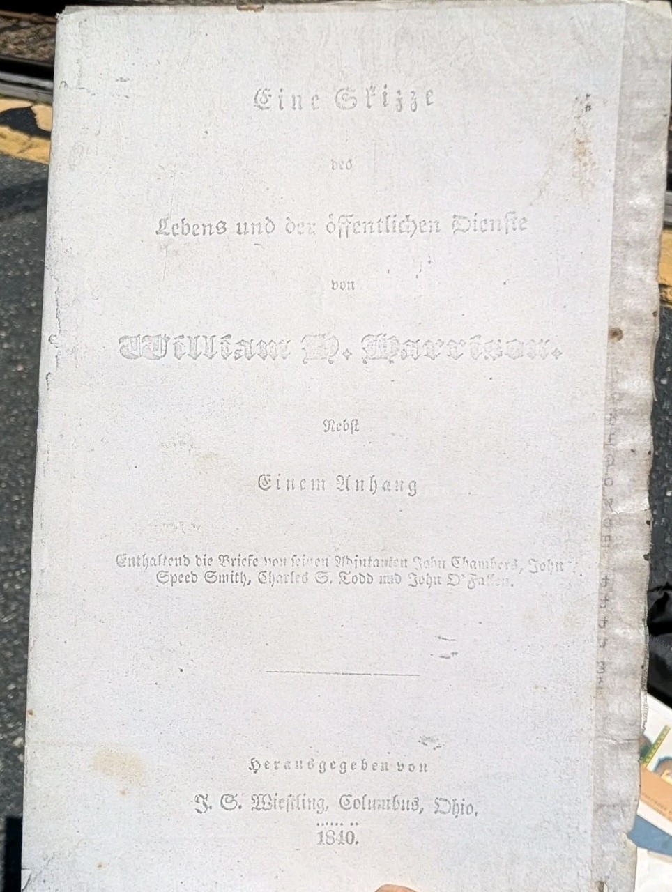 1840 William Henry Harrison Campaign Pamphlet German Ohio Whig Election Imprint 1840 William Henry Harrison Campaign Pamphlet German Ohio Whig Election Imprint
