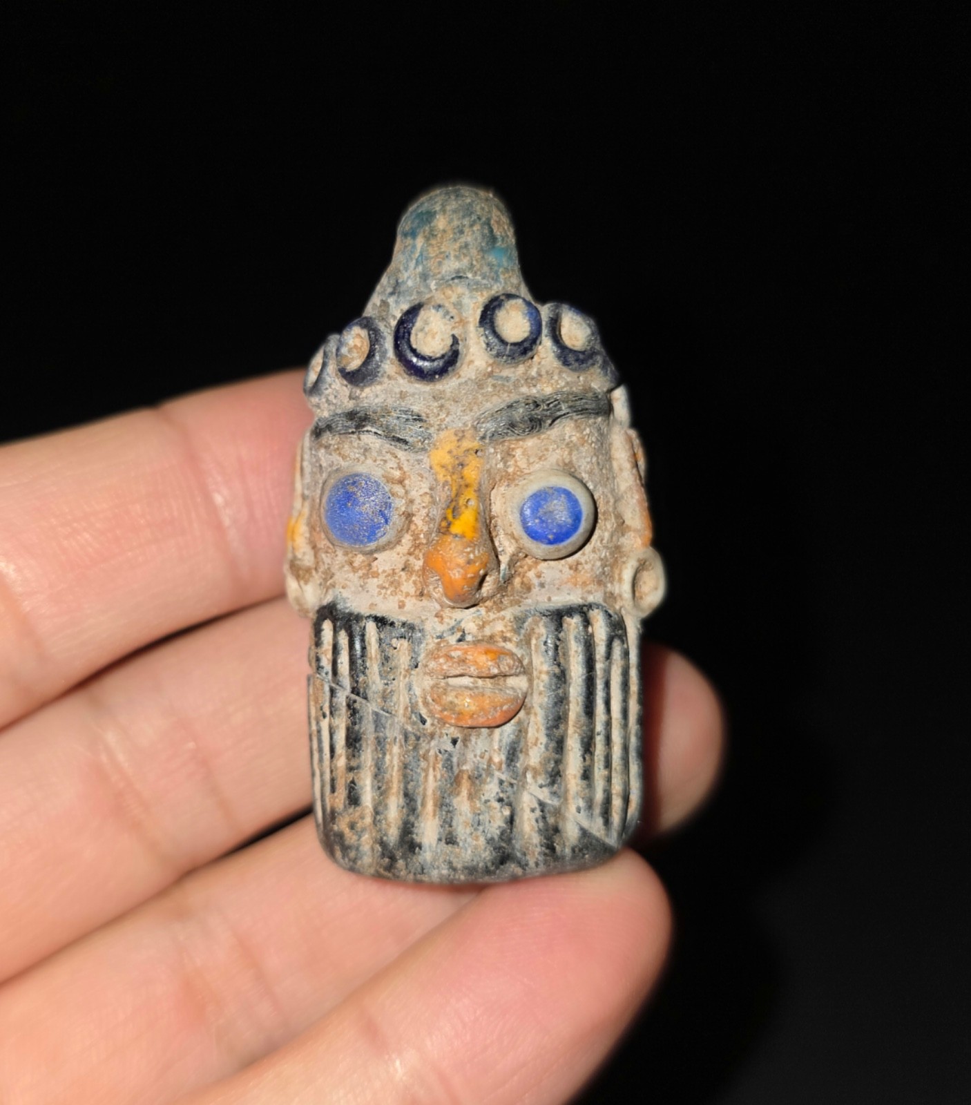 Ancient Beautiful Phoenician Glass Bead - Punic Core-Formed Pendant, Necklace Ancient Beautiful Phoenician Glass Bead - Punic Core-Formed Pendant, Necklace