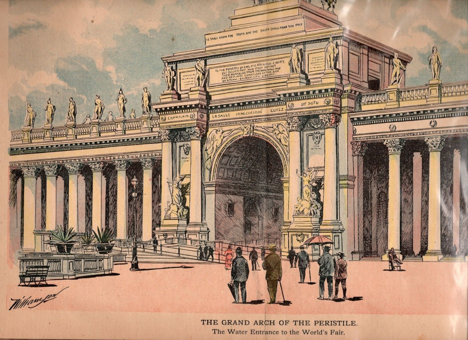 1893 Print THE GRAND ARCH OF THE PERISTILE The Chicago World's Fair Inter Ocean