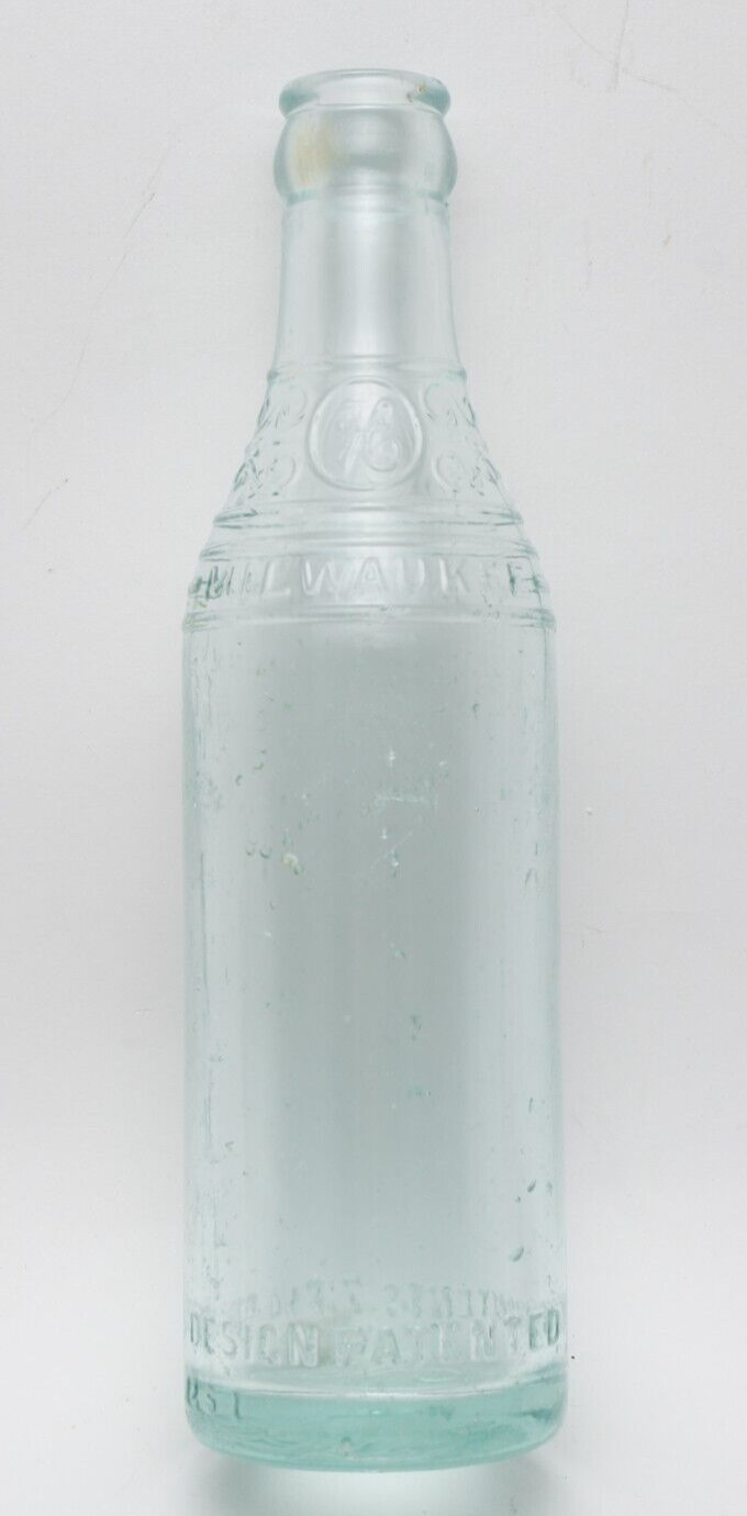 Vintage Eugene / E L Husting Co Agua Bottle Milwaukee WI 7 Fl oz Design Patented