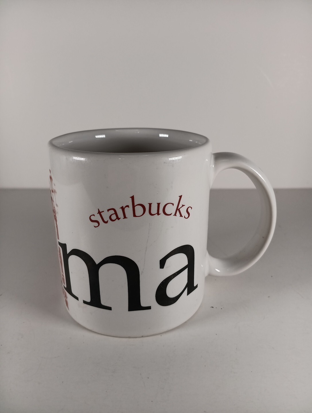 Starbucks 2006 Lima Coffee Mug Ceramic White Grey Collectible Starbucks 2006 Lima Coffee Mug Ceramic White Grey Collectible