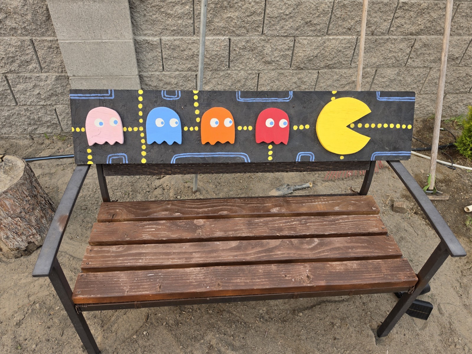ARCADE WOOD SIGNAGE COOL VINTAGE  WALL ART PUB CRAFT PAC MAN COLLECTOR PEICE 