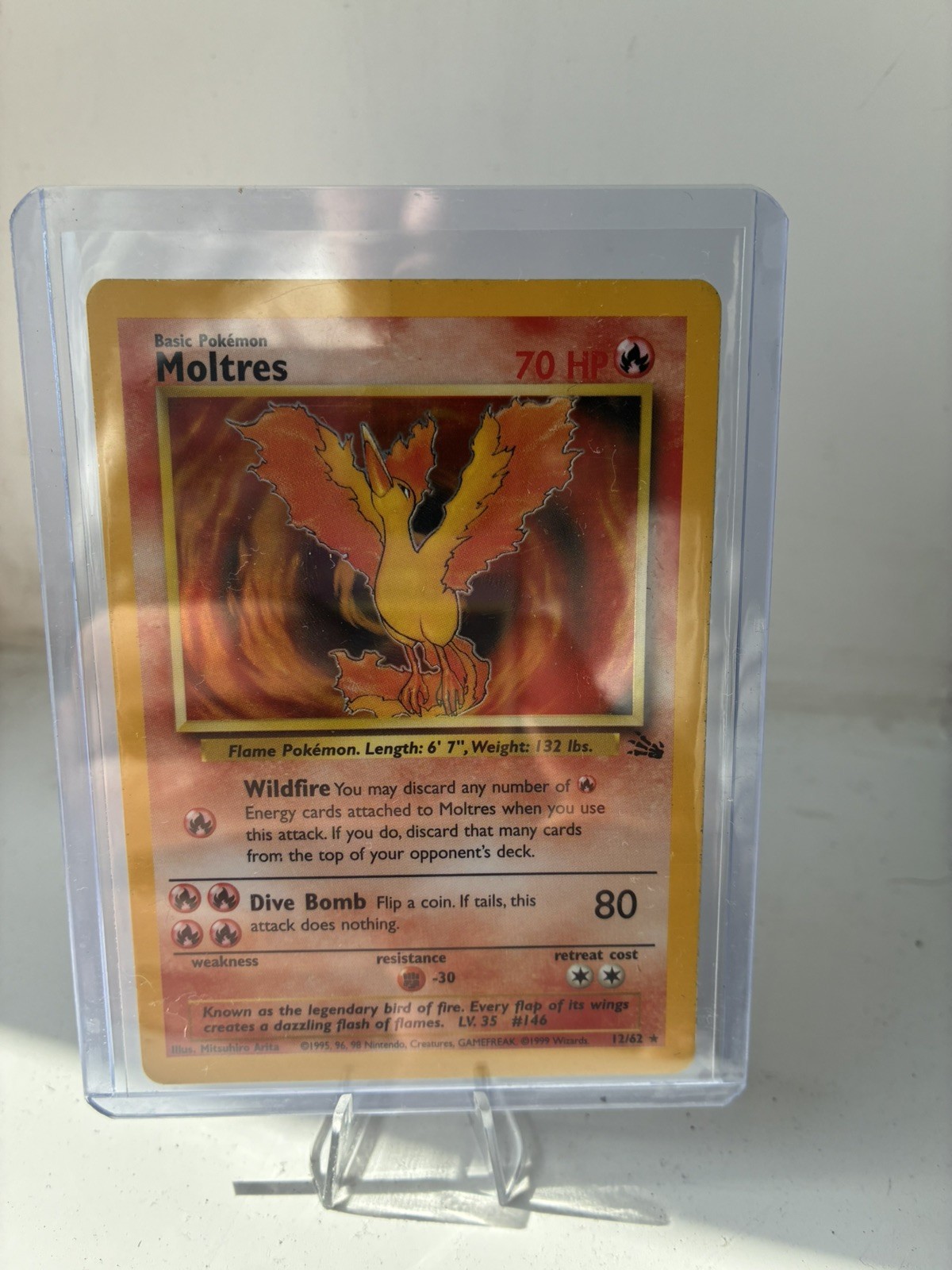 Moltres Pokémon Card 12/62 Holo 1999 WOTC Vintage Moltres Pokémon Card 12/62 Holo 1999 WOTC Vintage