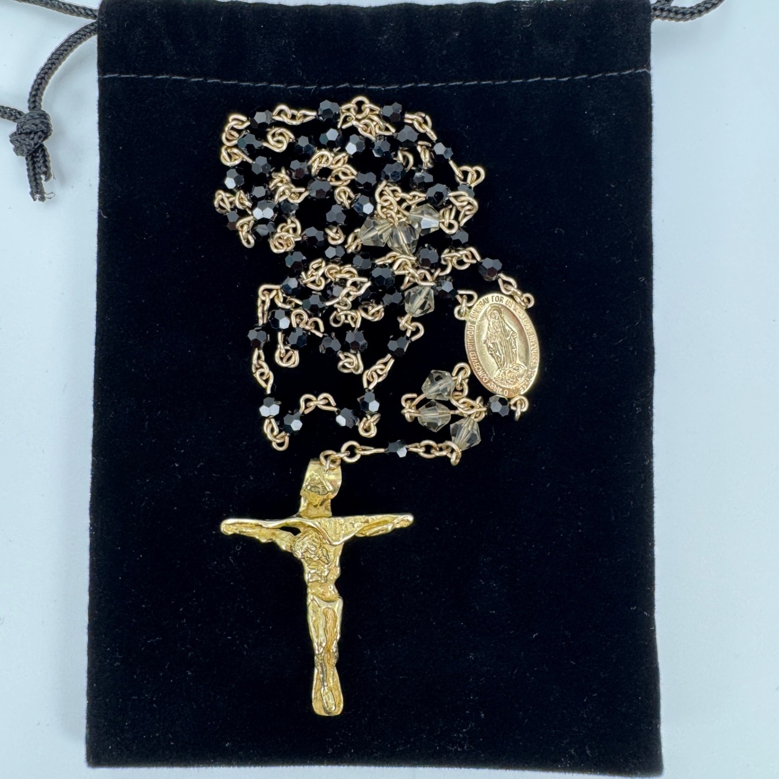 Rare 18K/14K Gold Rosary Salvador Dalí Crucifix Appraised $5200 Italian Vintage