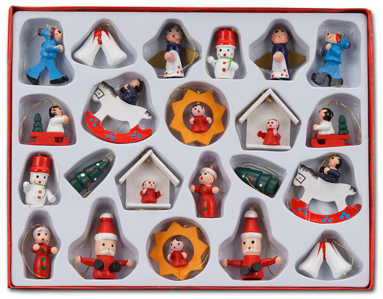 BRUBAKER Wooden Christmas Tree Ornaments - 22 Pieces - Hand-Painted Figurines - BRUBAKER Wooden Christmas Tree Ornaments - 22 Pieces - Hand-Painted Figurines -
