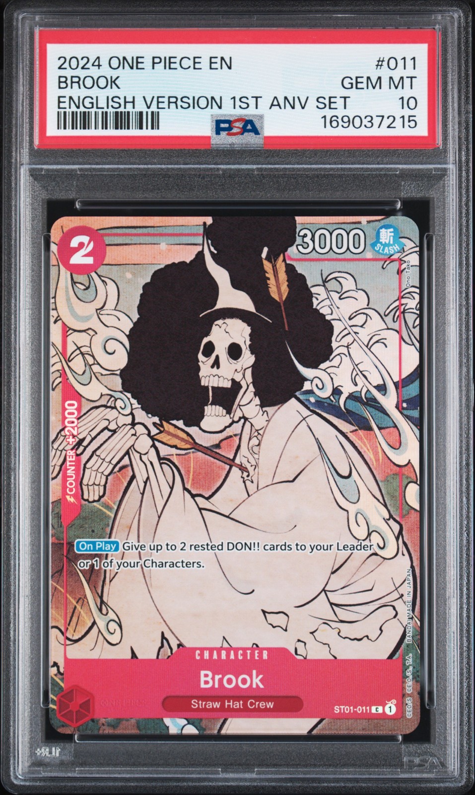 2024 ONE PIECE ENGLISH VERSION 1ST ANNIVERSARY SET #011 BROOK PSA 10