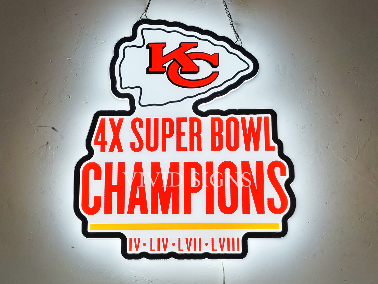 Kansas City Chiefs 4X Champions 3D LED 16"x11" Neon Sign Light Lamp Wall Decor Kansas City Chiefs 4X Champions 3D LED 16"x11" Neon Sign Light Lamp Wall Decor