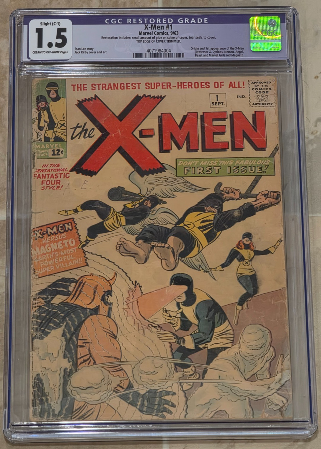 1963 Marvel Comics X-Men 1 CGC 1.5. Origin and 1st Appearance