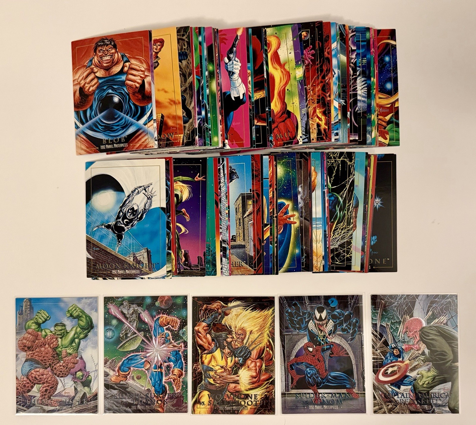 1992 Skybox Marvel Masterpieces Complete Base (100) & Spectra (5) Sets Iconic 1992 Skybox Marvel Masterpieces Complete Base (100) & Spectra (5) Sets Iconic