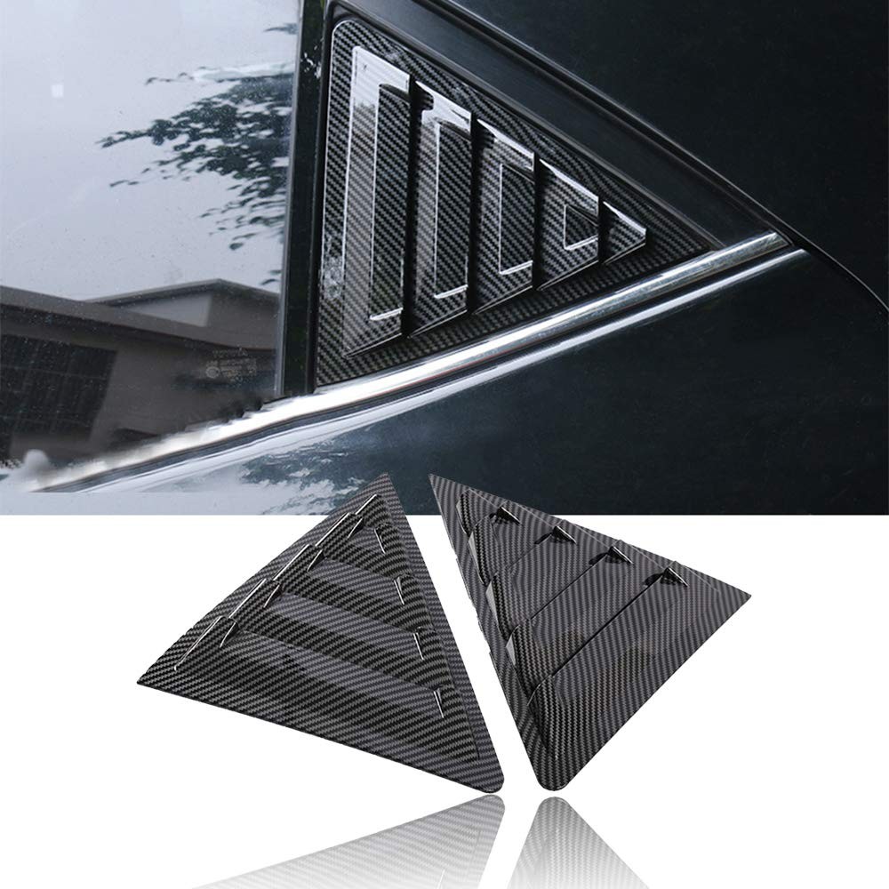 BOLTRY Rear Side Window Louvers for Toyota Corolla Sedan 2013-2018 Carbon Fiber