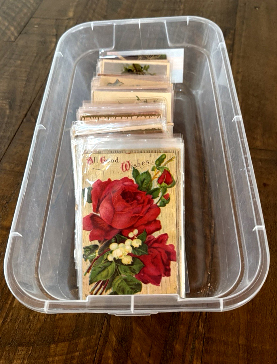 HUGE LOT of 175~Vintage Antique Greetings POSTCARDS-with Flowers~In Sleeves~ HUGE LOT of 175~Vintage Antique Greetings POSTCARDS-with Flowers~In Sleeves~