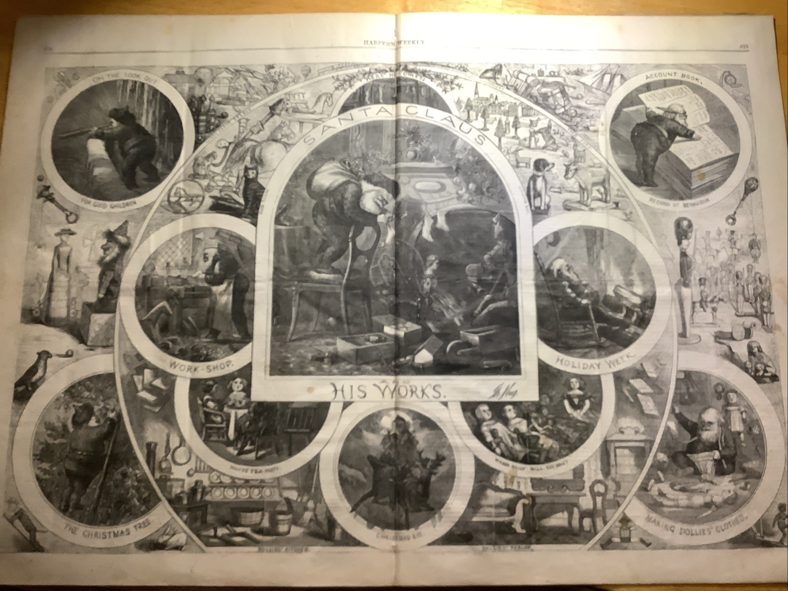 1866 HARPER’S WEEKLY NEWSPAPER ~ WONDERFUL NAST SANTA CENTERFOLD 1866 HARPER’S WEEKLY NEWSPAPER ~ WONDERFUL NAST SANTA CENTERFOLD