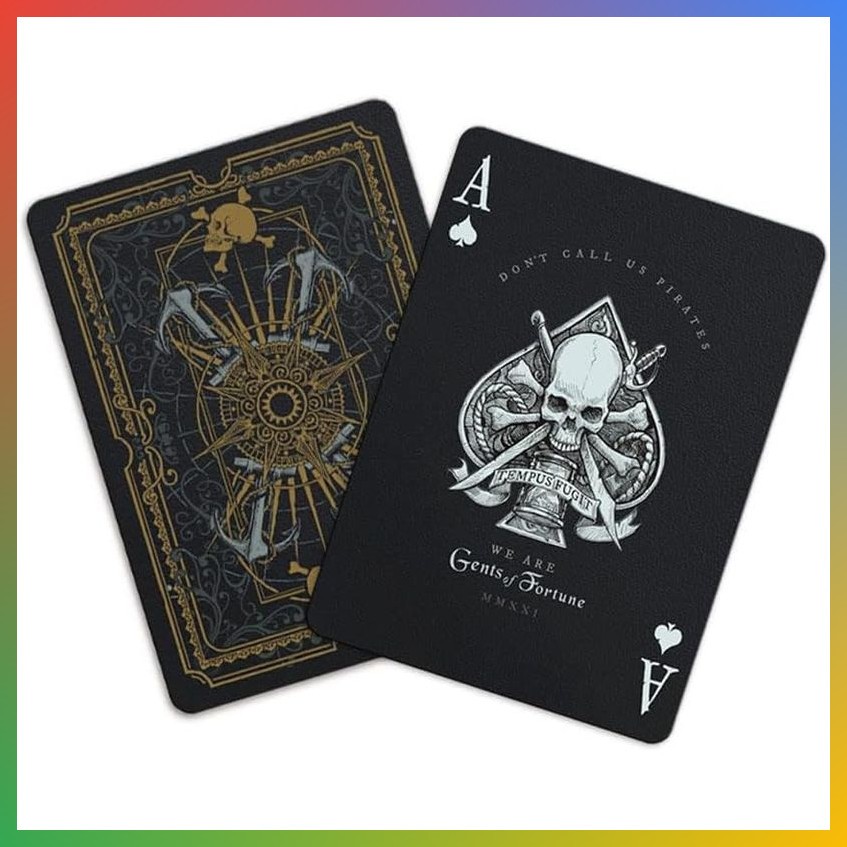 Pirate Playing Cards Black Waterproof PVC Custom Deck Poker Size 52 Cards Jokers Pirate Playing Cards Black Waterproof PVC Custom Deck Poker Size 52 Cards Jokers