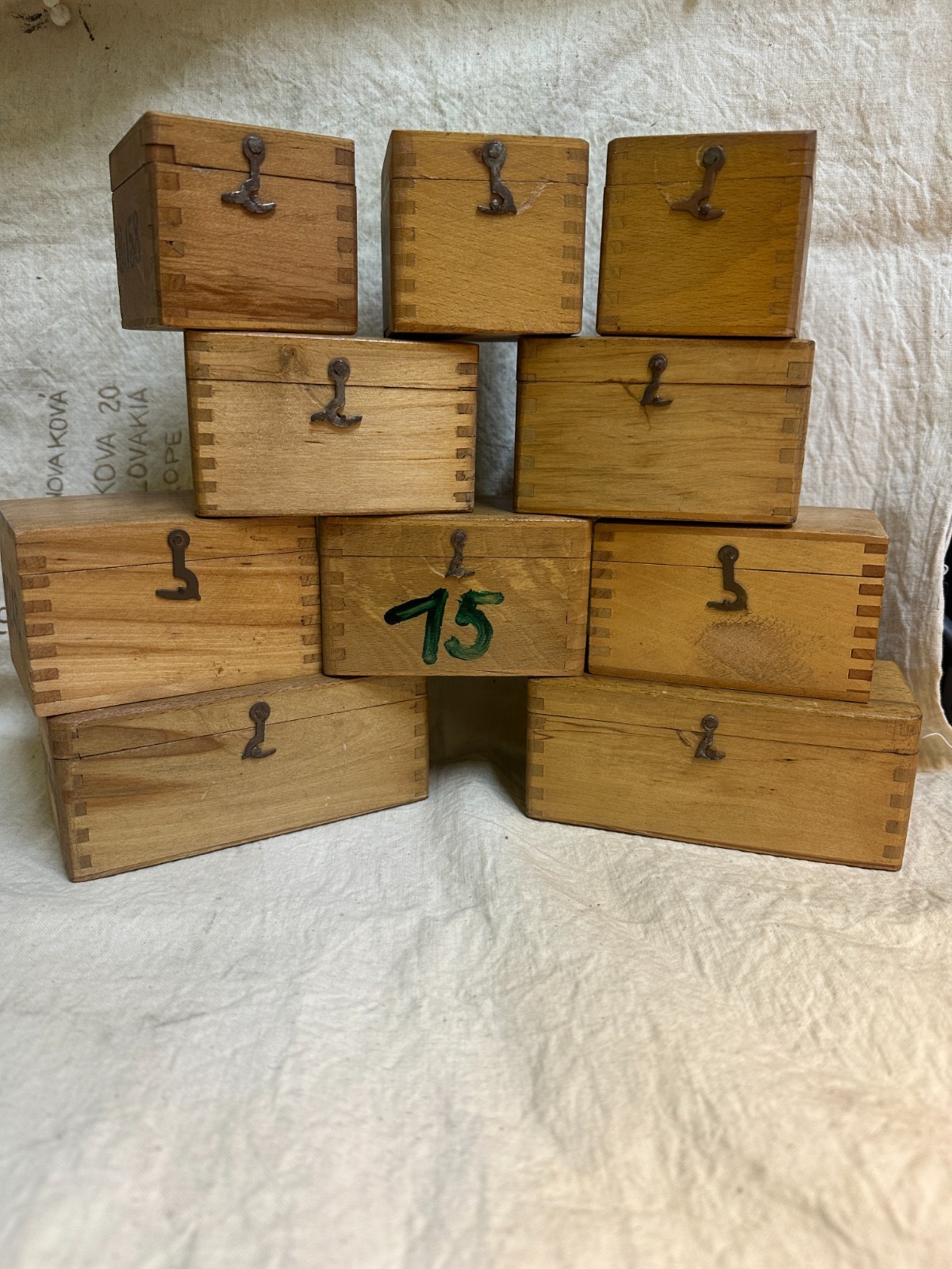 10x Vintage DDR Educational Slide Sets Wood Box Karl-Marx-Stadt GDR Technical