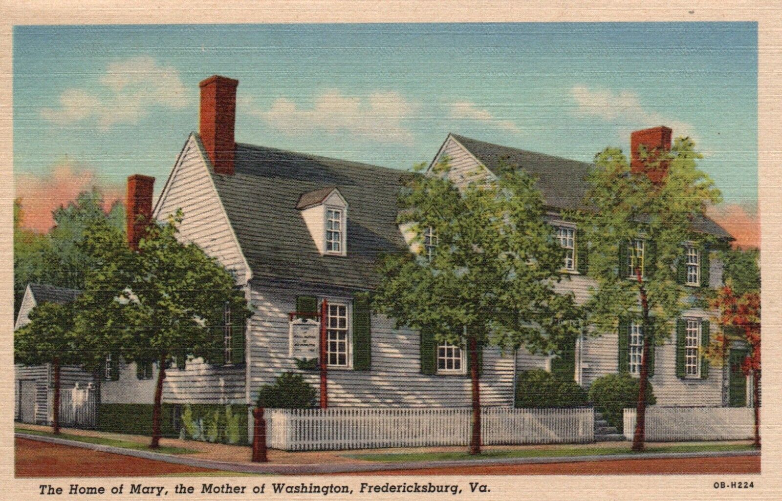Postcard VA Fredericksburg Home of Mary Mother of Washington Vintage PC G4630