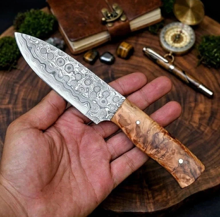 Custom HandMade Forged Damascus Steel Fixed Blade Hunting Skinning knife 2669 US Custom HandMade Forged Damascus Steel Fixed Blade Hunting Skinning knife 2669 US