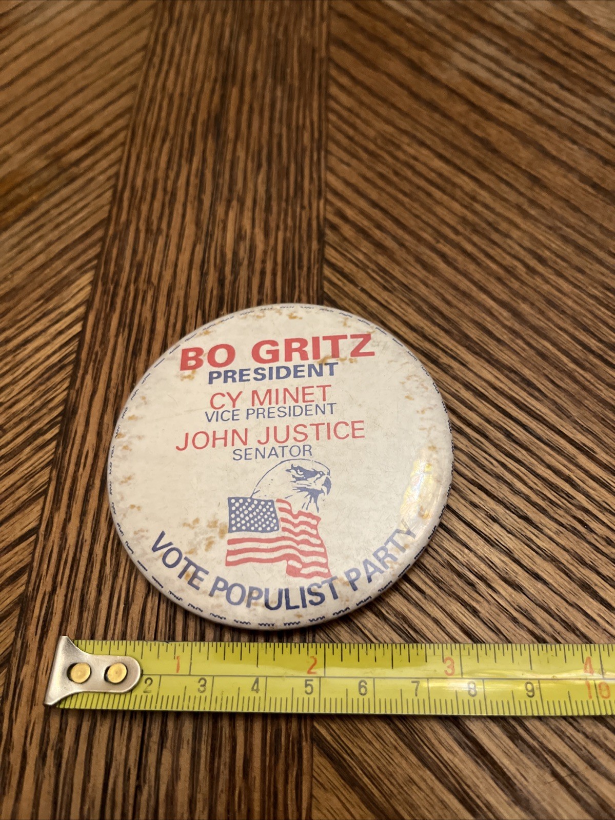 Bo Gritz For President Populist Party Pin Button Bo Gritz For President Populist Party Pin Button
